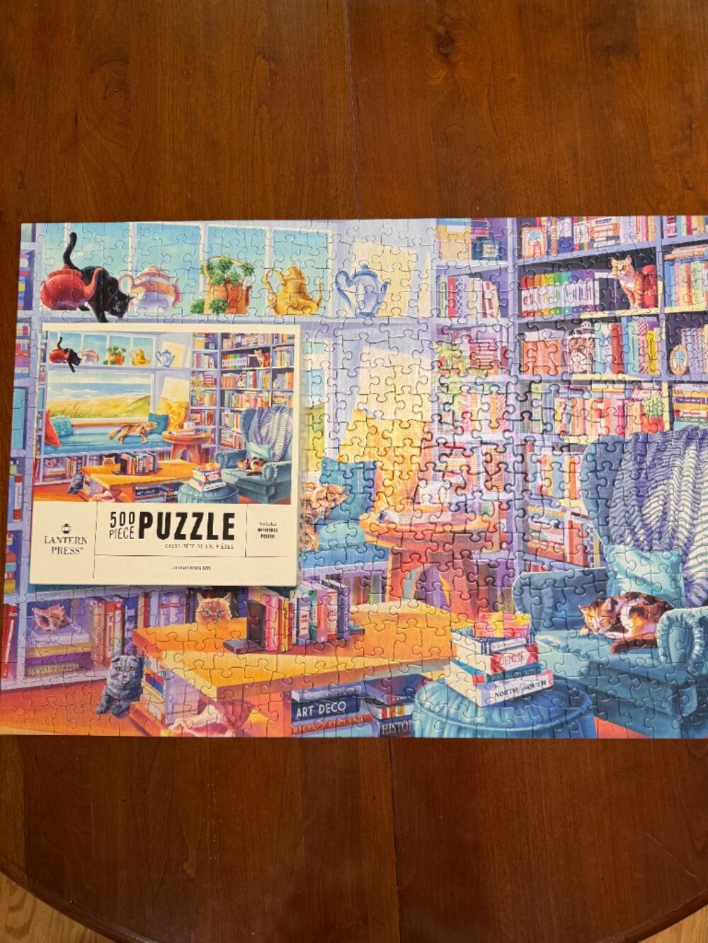 Lantern Press Puzzle - Literary Beach Cats - 500 Piece
